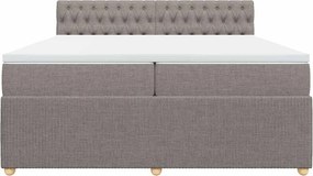 vidaXL Κρεβάτι Boxspring με Στρώμα Taupe 200x200 εκ. Υφασμάτινο