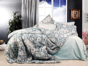 Σετ Σεντόνια 4τμχ Polycotton King 240x270εκ. Ήρα 425 White-Denim Blue DimCol