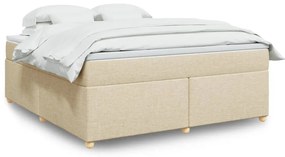 vidaXL Κρεβάτι Boxspring με Στρώμα Κρεμ 180x200 εκ. Υφασμάτινο