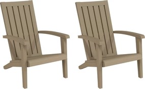 vidaXL Καρέκλες Κήπου Adirondack 2 τεμ. Αν. Καφέ από Πολυπροπυλένιο