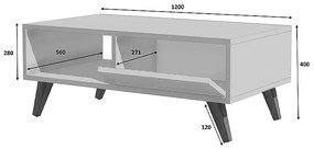 ΤΡΑΠΕΖΑΚΙ ΣΑΛΟΝΙΟΥ ASTER MEGAPAP ΑΠΟ ΜΕΛΑΜΙΝΗ ΧΡΩΜΑ SONOMA 120X56X40ΕΚ.