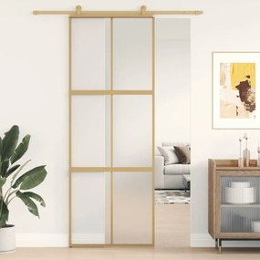 vidaXL Συρόμενη Πόρτα Χρυσή 76 x 205εκ. από Αμμοβολή ESG και Αλουμίνιο