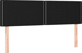 vidaXL Κρεβάτι Boxspring με Στρώμα &amp; LED Μαύρο 140x200 εκ. Υφασμάτινο