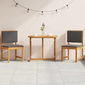 vidaXL Σετ Μπιστρό Κήπου 3 pcs Καφέ Μασίφ ξύλο ακακίας
