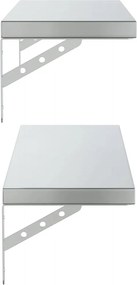 vidaXL Ράφια Τοίχου 2Τεμ. Ασημί 75x23,5 εκ. Ανοξείδωτο Ατσάλι