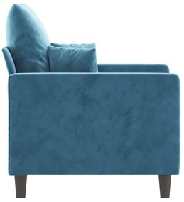 vidaXL Πολυθρόνα Μπλε 60 εκ. Βελούδινη