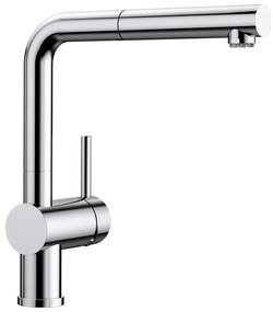 Blanco Linus-S Chrome Μπαταρία Κουζίνας με Περιστρεφόμενο Ρουξούνι και Μεταλλικό Αποσπώμενο Ντους