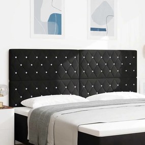 vidaXL LED κεφαλάρι Μαύρο Βελούδο