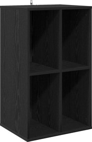 vidaXL Ντουλάπι δίσκων βινυλίου Μαύρη Δρυς 44,5 x 36,5 x 74,5 εκ