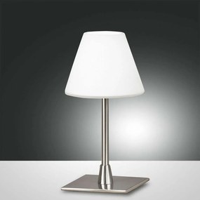 Φωτιστικό Επιτραπέζιο Lucy 3568-30-178 Satined Nickel Fabas Luce Μέταλλο,Γυαλί