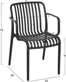 ΠΟΛΥΘΡΟΝΑ ΕΞΩΤ.ΧΩΡΟΥ CONVEE HM6105.02 ΜΑΥΡΟ ΠΟΛΥΠΡΟΠΥΛΕΝΙΟ 55x56x79Yεκ.