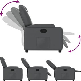 vidaXL Πολυθρόνα Ανακλινόμενη Γκρι από Συνθετικό Δέρμα