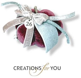 Κολοκύθα σάπιο μήλο βελούδινη μικρή με ασημί λεπτομέρειες