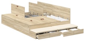 vidaXL Κρεβάτι Αποθήκευσης σε Χρώμα Σοένα 135x190 εκ.