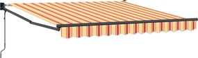 vidaXL Electric Awning 3 x 2,5 m Κίτρινο, πορτοκαλί και λευκό ριγέ