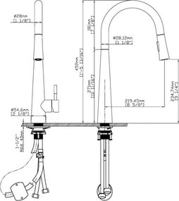Karag Elisa K149 Black - Μπαταρία Κουζίνας με Ντους