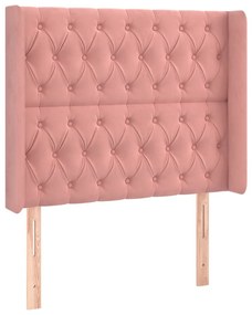 Κεφαλάρι με Πτερύγια Ροζ 103x16x118/128 εκ.Βελούδινο - Ροζ