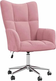 vidaXL Πολυθρόνα Relax Ροζ Βελούδινη