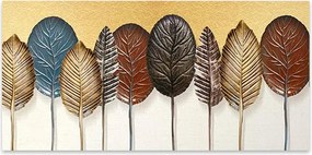 Πίνακας σε καμβά "Autumn Leaves" Megapap ψηφιακής εκτύπωσης 140x70x3εκ.