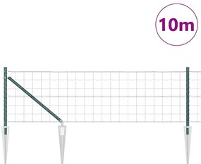 vidaXL Φράχτης με Στήλες. Πράσινο 0.6 x 10 μ Ατσάλι