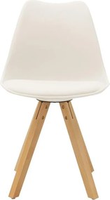 Καρέκλα Caron PP λευκό-φυσικό πόδι 48x57x80 εκ.