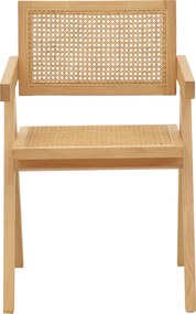 Πολυθρόνα Winslow pakoworld φυσικό rubberwood 52x59x79εκ