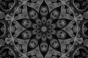 Εικόνα υπνωτικής Mandala σε ασπρόμαυρο