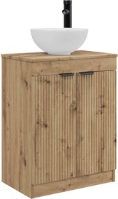 vidaXL Καθρέφτης μπάνιου με νιπτήρα Artisan Δρυς 54 x 35 x 83 εκ