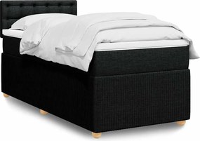 vidaXL Κρεβάτι Boxspring με Στρώμα Μαύρο 80 x 200 εκ. Υφασμάτινο