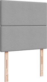 vidaXL Κρεβάτι Boxspring με Στρώμα Ανοιχτό Γκρι 100x200 εκ. Υφασμάτινο