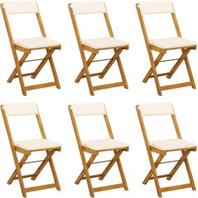 vidaXL Καρέκλες εξωτερικής βεράντας 6 pcs Λευκό κρεμ 40 x 53 x 80 εκ