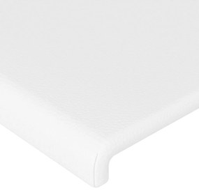 vidaXL Κεφαλάρι με Πτερύγια Λευκό 203x16x78/88 εκ. Συνθετικό Δέρμα