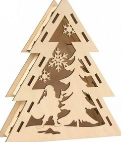 Σετ των 3 Intra απο ξύλο plywood 3mm-4mm πάχος – ξύλο 3D Light Box Χριστουγεννιάτικου Δέντρου Ψαροκόκκαλο 25x30 cm INTRAVECTRY-MY548787