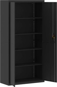 vidaXL Αρχειοθήκη Μαύρη 90 x 40 x 180 εκ. Ατσάλινη