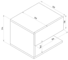 Κομοδίνο ABELL Φυσικό Μοριοσανίδα/Μελαμίνη 40x35x32cm - 14410294