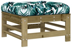 vidaXL Υποπόδιo Κήπου με Μαξιλάρι από Εμποτισμένο Ξύλο Πεύκου