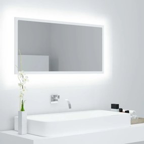 vidaXL Καθρέφτης Μπάνιου με LED Λευκός 90 x 8,5 x 37 εκ. Ακρυλικός