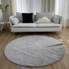 Στρογγυλό Χαλί Γούνινο (Φ160) Anna Riska Felicity Silver Grey