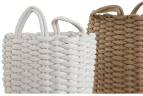 Σετ Καλαθιών Home ESPRIT Λευκό Μπεζ Σχοινί 30 x 30 x 43 cm 2 Τεμάχια (x2)