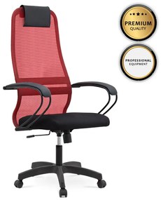 0077694 Καρέκλα γραφείου Prince Megapap με ύφασμα Mesh χρώμα κόκκινο - μαύρο 66,5x70x123/133εκ. Mesh ύφασμα/Μέταλλο/Πολυκαρμπονικό/Δέρμα, 1 Τεμάχιο