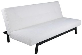 Καναπές κρεβάτι Dallas 3111, Αριθμός θέσεων: 3, Άσπρο, Μαύρο, 76x180x92cm, 30 kg, Πόδια: Μέταλλο | Epipla1.gr