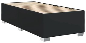 Κρεβάτι Boxspring με Στρώμα Μαύρο 90x190εκ. από Συνθετικό Δέρμα - Μαύρο