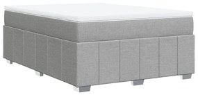 Κρεβάτι Boxspring με Στρώμα Ανοιχτό Γκρι 140x190 εκ. Υφασμάτινο - Γκρι