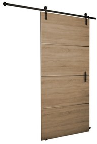 Συρόμενες πόρτες Dover 155, 37 kg, Sonoma οξιά, Πλαστικοποιημένη μοριοσανίδα, Ανοιχτό καφέ, Αλουμίνιο | Epipla1.gr