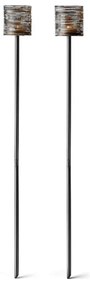 Βάση Κεριών Επιδαπέδια Windhuk (Σετ 2Τμχ) 174007 112cm Multi Philippi Μέταλλο,Γυαλί