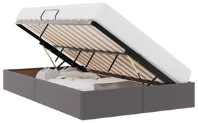 vidaXL Κρεβάτι Αποθήκης με στρώμα Γκρι 120 x 190 cm Τεχνητό δέρμα