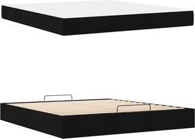 vidaXL Σκελετός κρεβατιού με στρώμα 2 pcs Μαύρο ύφασμα