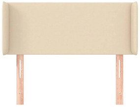Κεφαλάρι με Πτερύγια Κρεμ 93x16x78/88 εκ. Υφασμάτινο - Κρεμ