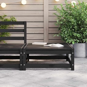 vidaXL Υποπόδιο Κήπου 70 x 70 x 30 εκ. από Μασίφ Ξύλο Πεύκου Μαύρο