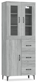 vidaXL Ντουλάπι Γκρι Sonoma 69,5 x 34 x 180 εκ. Επεξεργασμένο Ξύλο